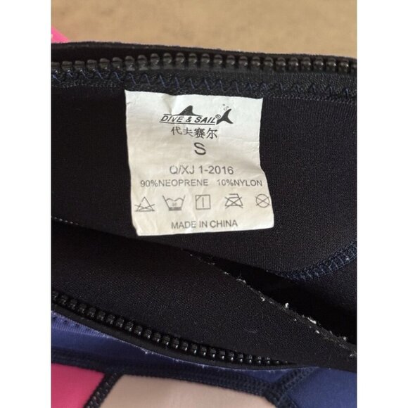 Dive & Sail Kids Shorty Wetsuit Sz S Pink Navy Neoprene “She’s So Lucky” Cactus - Picture 6 of 10